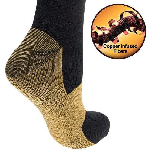 Copper Compression Socks Relieve Ache Soreness Recovery Support