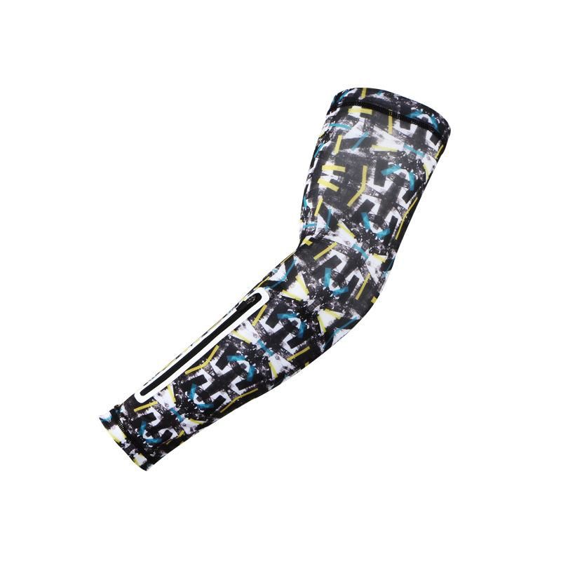 Sports Multi-Functional Sun Protection Ice Sleeve Cycling Mobile Phone Arm Sleeve Arm Guard Seamless Zipper Pocket Bicycle Oversleeve New