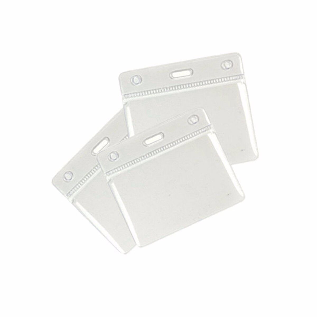 20X Plastic Pocket Wallet ID Card Pass Badge Holder Strap Clip Clear Wholesale 7cm X 9.8cm (Horizontal) 70x98mm Transverse