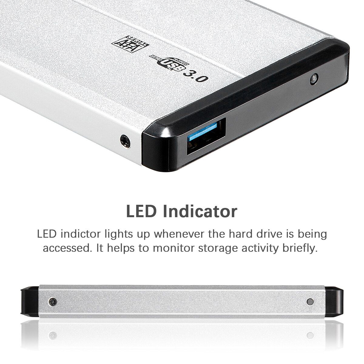 500GB/1TB/2TB USB3.0 Mobile Hard Drive Silver 5400RPM High-speed Transmission Hard Disk 500G