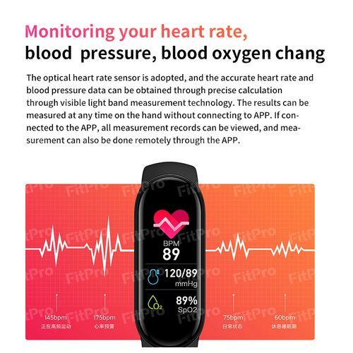 New M7 Men Women Blood Pressure Fitness Sports Bracelet Band Smart Watches
