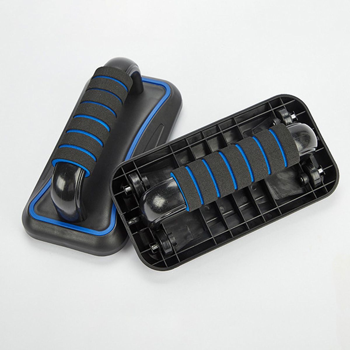 1 Pair Abdominal Trainer Floor Push Up Handles Bars Blue