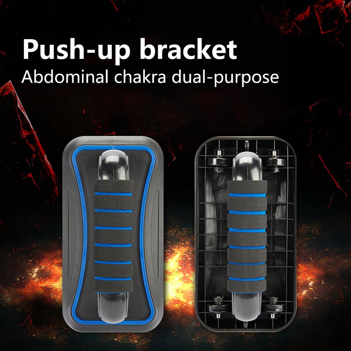 1 Pair Abdominal Trainer Floor Push Up Handles Bars Blue