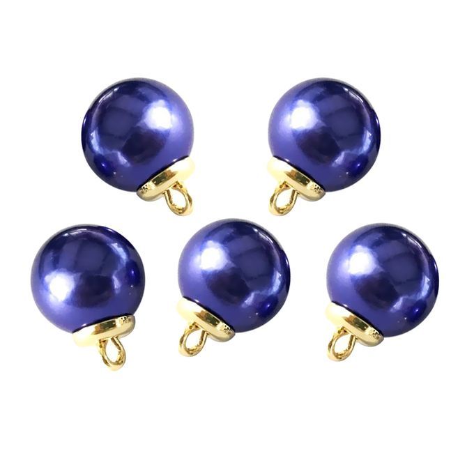5Pcs 16mm Plastic Pearl Buttons Charms For Sewing Scrapbooking Blue