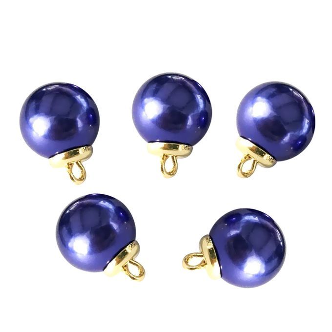 5Pcs 16mm Plastic Pearl Buttons Charms For Sewing Scrapbooking Blue