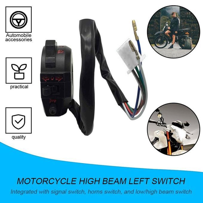 Motor Y Le Dirt Bike ATV Turn Signal Horn Light Low High Beam Left Swit H-black