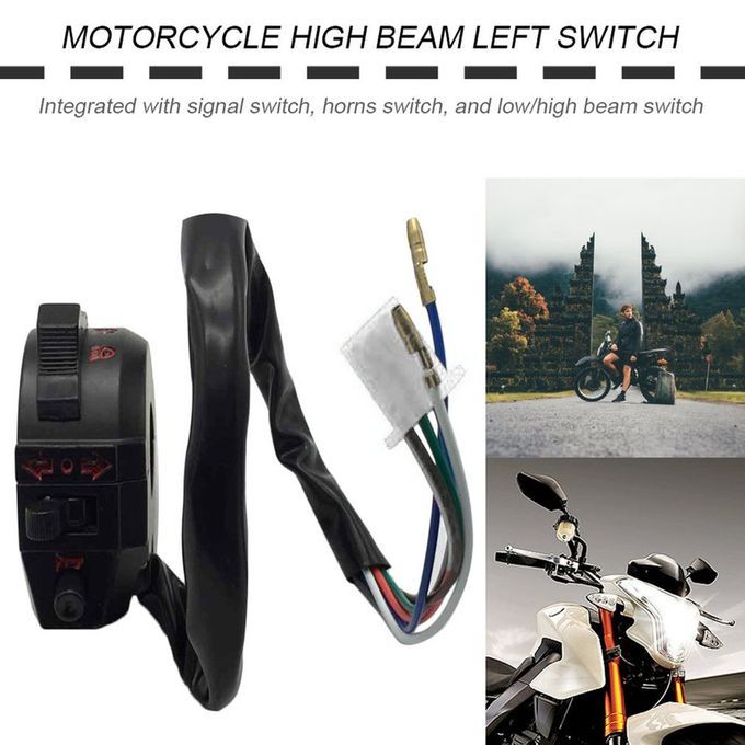 Motor Y Le Dirt Bike ATV Turn Signal Horn Light Low High Beam Left Swit H-black