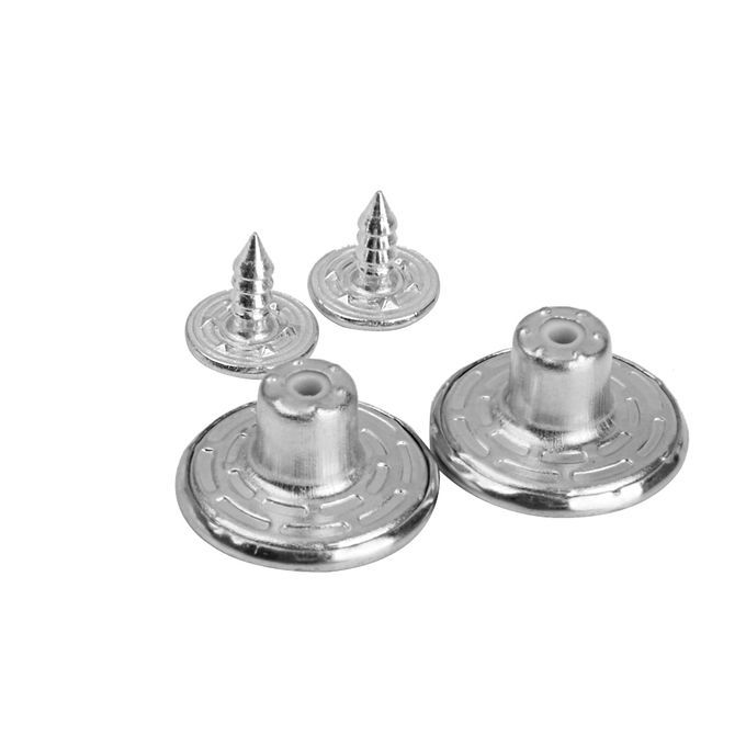 50Pcs NO-SEW Hammer On Metal Jeans Pants Buttons Rivet Studs DIY