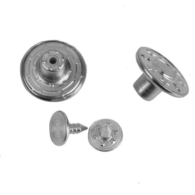 50Pcs NO-SEW Hammer On Metal Jeans Pants Buttons Rivet Studs DIY