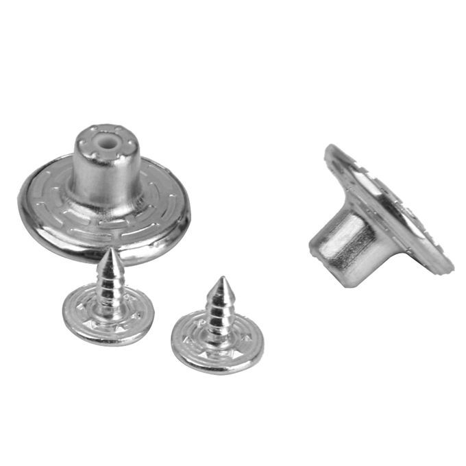50Pcs NO-SEW Hammer On Metal Jeans Pants Buttons Rivet Studs DIY