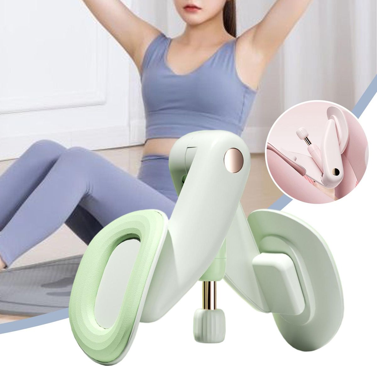 360-degree Rotatable Thigh Toner Pelvic Floor Trainer Green
