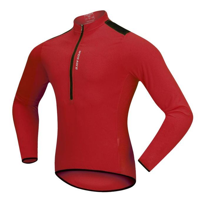 Men's Women's Cycling Jerseys Top Long Sleeve Bicycle Bike Wear Red XL