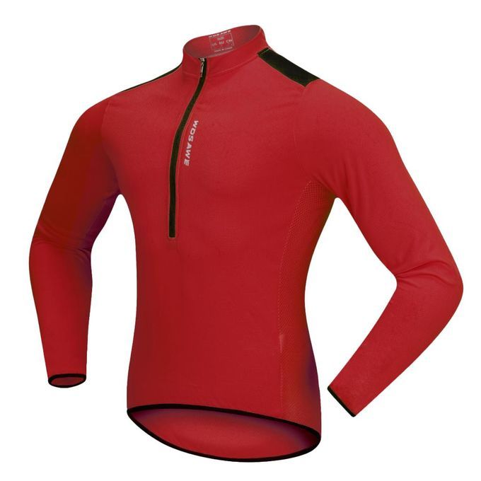 Men's Women's Cycling Jerseys Top Long Sleeve Bicycle Bike Wear Red XL