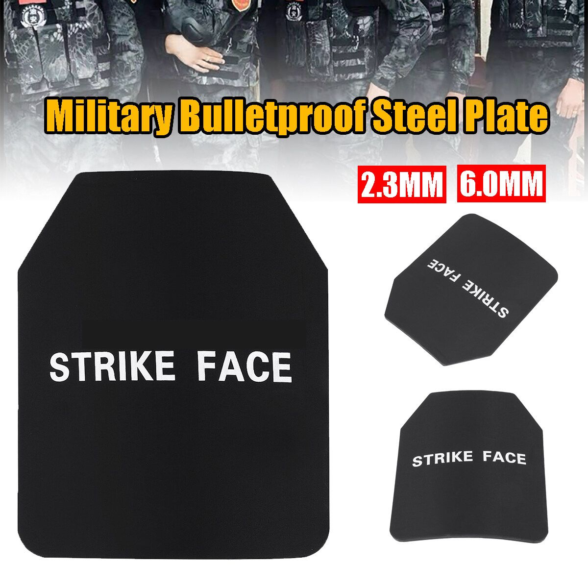 2.3mm/6.0mm Steel Plate High Technology Safety Gear Armor Alone Panel For Assault 2.3mm