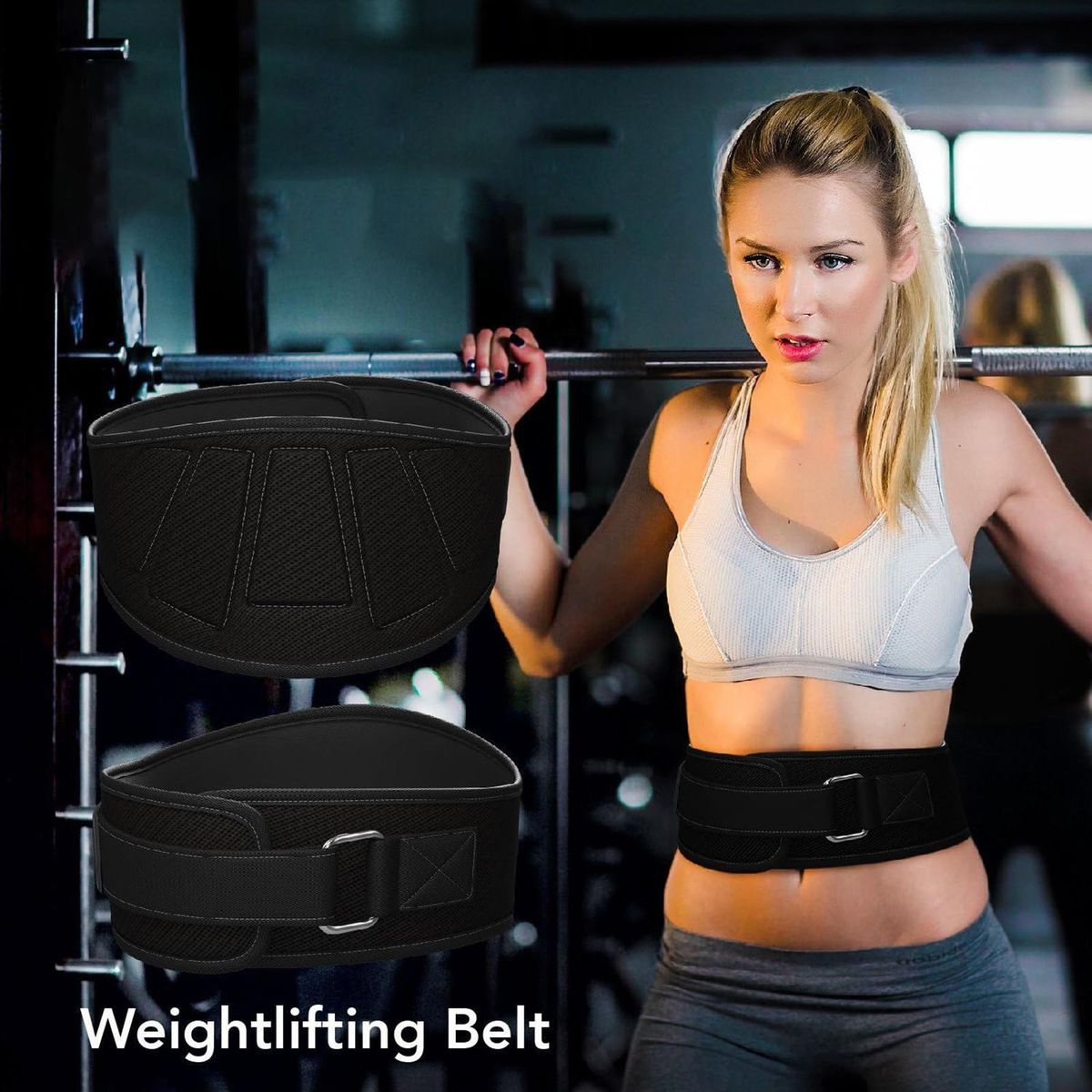Weightlifting Belt Support Weight Lifting Belt Quick for Squats Black
