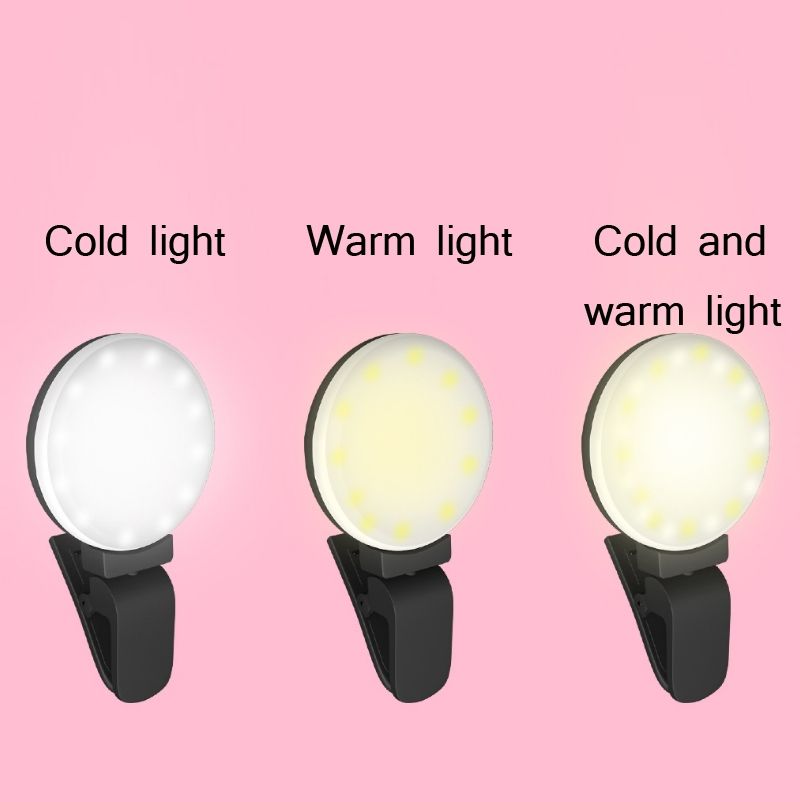 2 PCS  Mobile Phone Fill Light Camera Photo LED Selfie Light(Black)