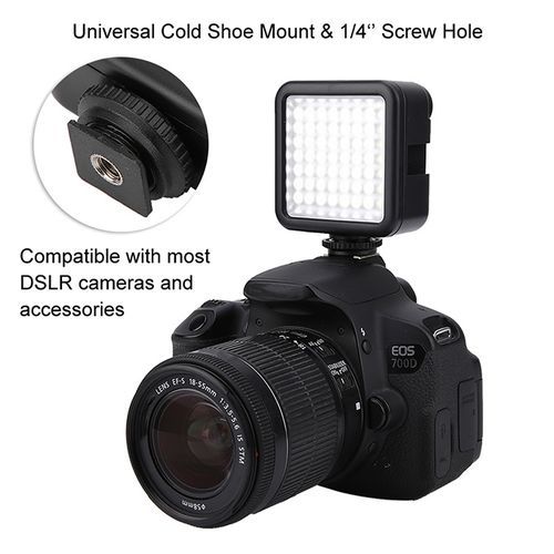 W49 Infinite Life LED 6000K Video Light Dimmable 0%-100% Portable Fill Light With 3 Cold Shoe