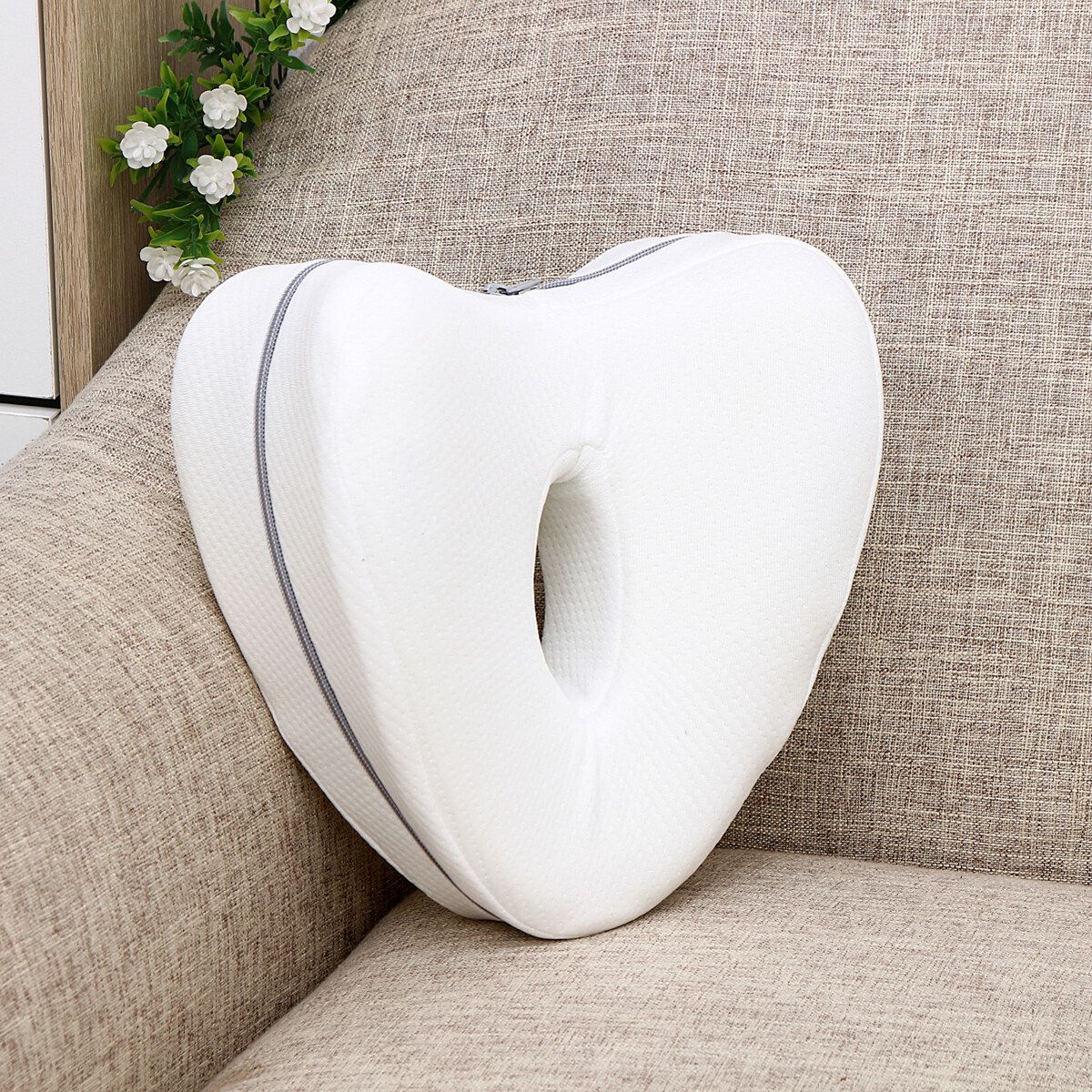 Memory Foam Leg Pillow Cushion Pad Relieve Knees Pain Foot Relax Washable White