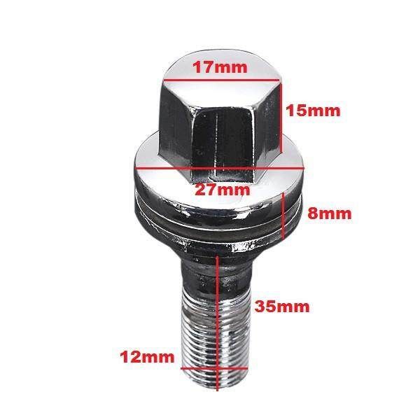 4Pcs M12x1.25 17MM Aluminum Wheel Bolts Nuts Kit For Peugeot 206 207 406 407 607