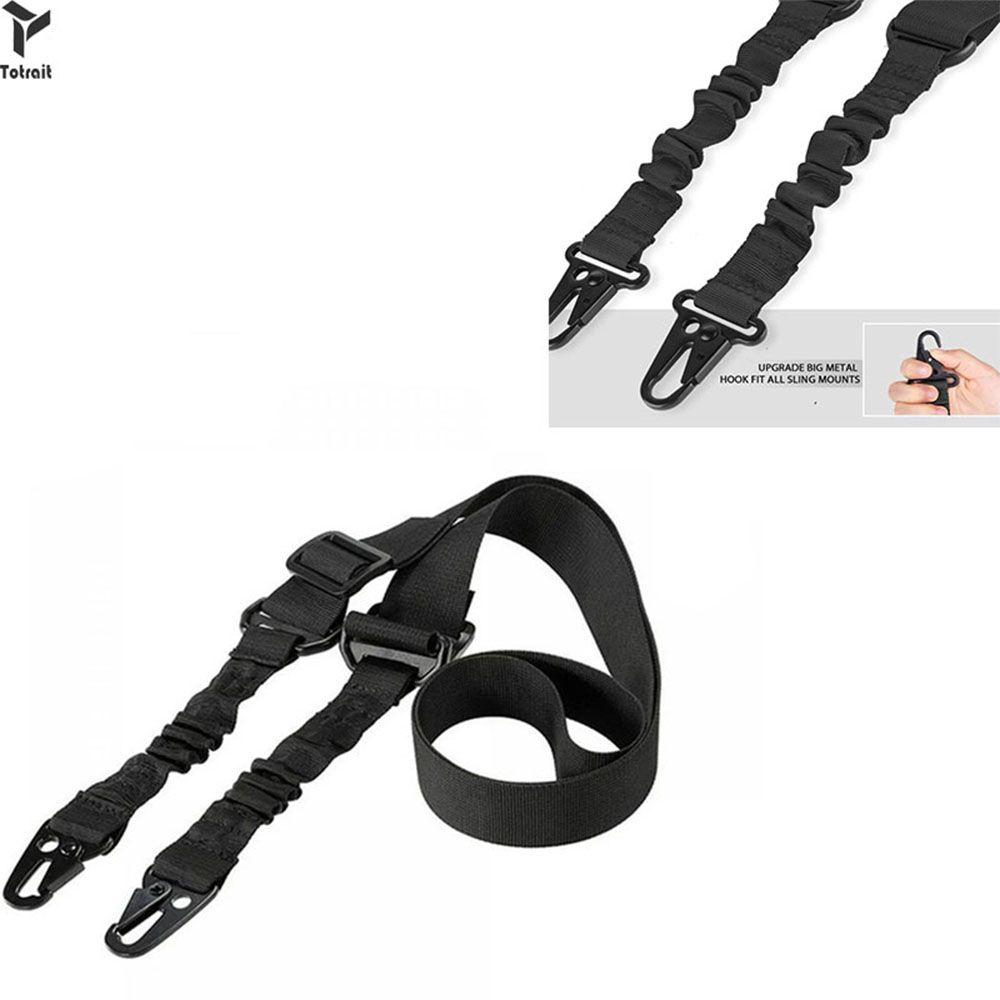 (Black)Totrait  High New Quality Mutli-Function Cross-Border Shoulder Gun Starp 2 Metal Buckle JIN