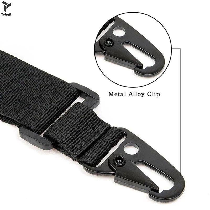 (Black)Totrait  High New Quality Mutli-Function Cross-Border Shoulder Gun Starp 2 Metal Buckle JIN