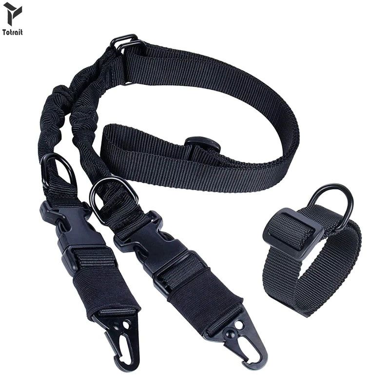 (Black)Totrait  High New Quality Mutli-Function Cross-Border Shoulder Gun Starp 2 Metal Buckle JIN