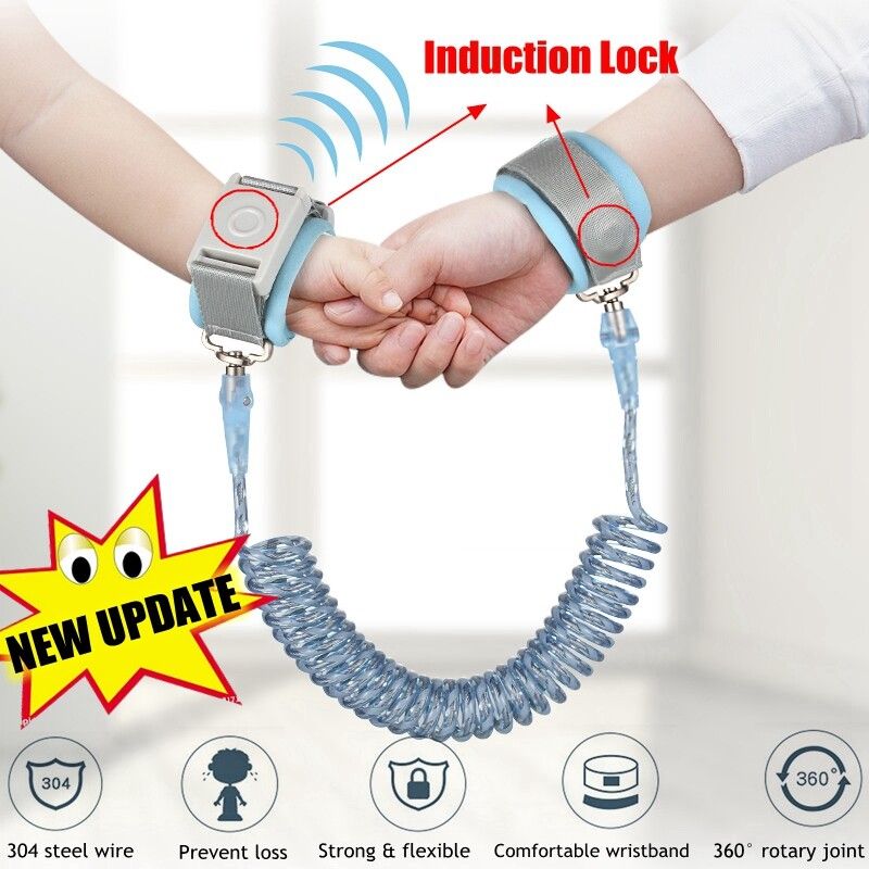 Kids Anti Lost Anti-lost Rope Wrist Link Strap Traction Rope With Induction Lock Toddler Leash Safety Harness For Kids Baby Child 1.5/2/2.5M Green 2.5m