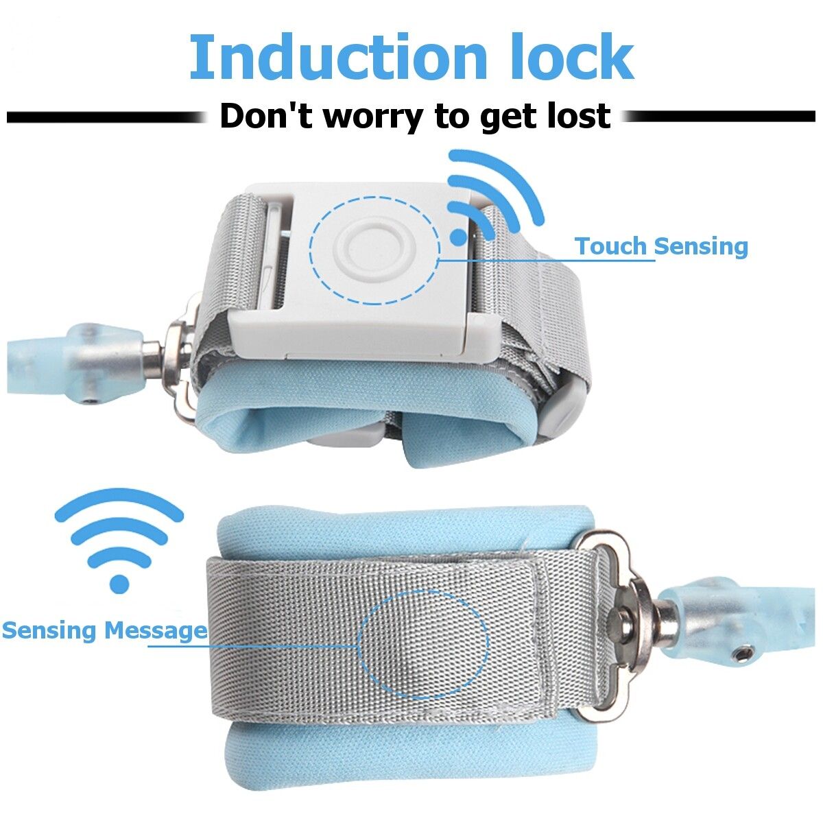 Kids Anti Lost Anti-lost Rope Wrist Link Strap Traction Rope With Induction Lock Toddler Leash Safety Harness For Kids Baby Child 1.5/2/2.5M Green 2.5m