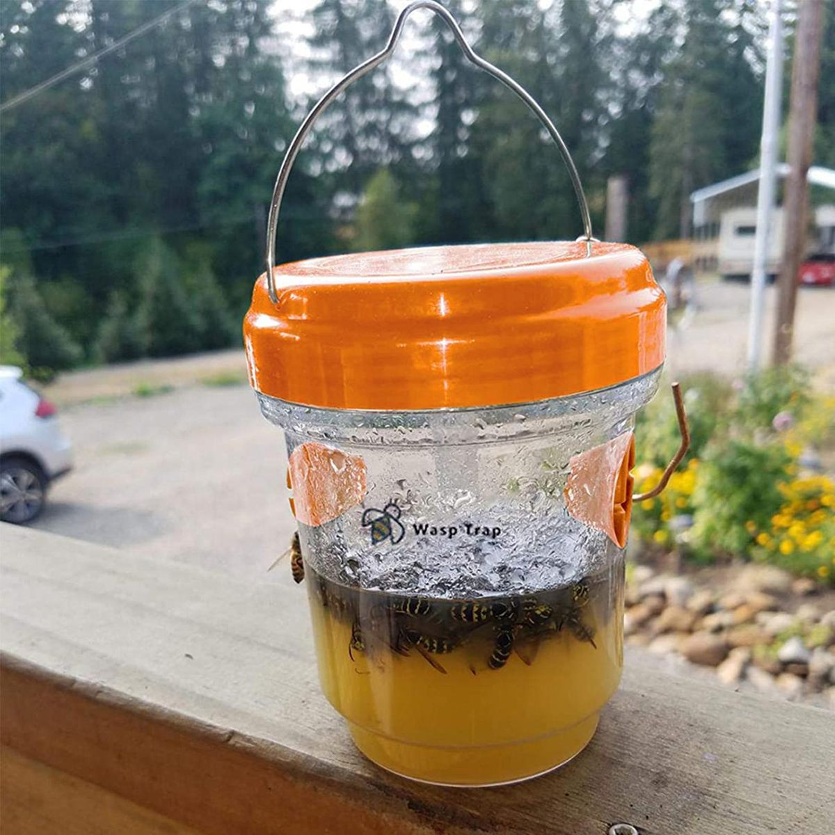 Bee Bait Trap Solar-powered Orchard Farm Bee Trap Orange