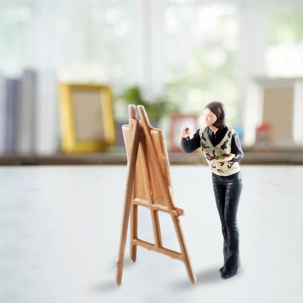 2x Miniature People Model Painter 1:64 Diorama For Train Railway
