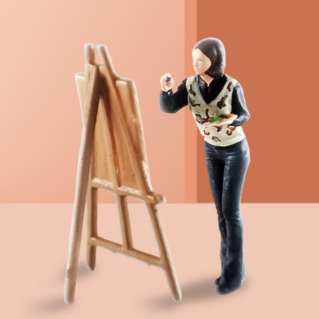 2x Miniature People Model Painter 1:64 Diorama For Train Railway
