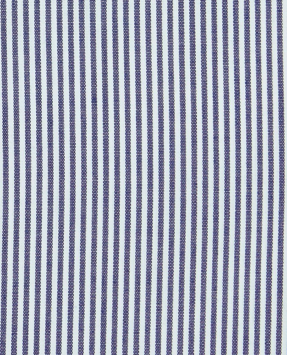 Fitted Navy Bengal Stripe Double Cuff Shirt