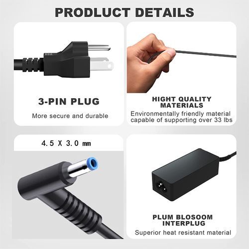 45W AC Adapter Replacement Charger Cord For HP Laptop Pavilion X360 15 13 11 Stream 11 13 14 741727-001 19.5V 2.31A Notebook Power Supply