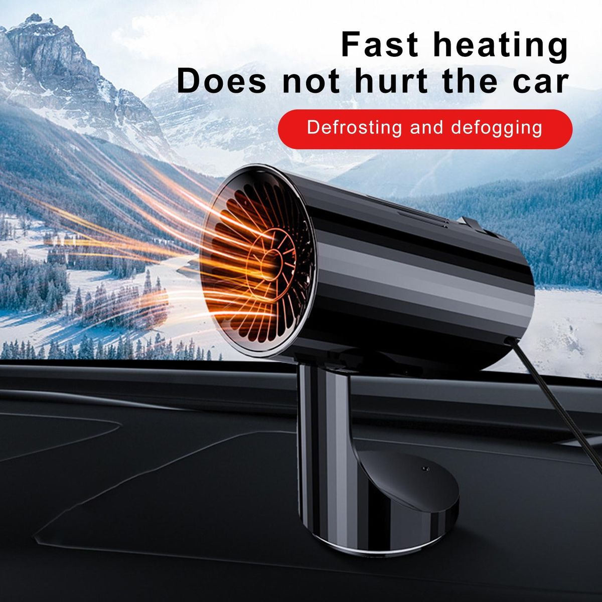 Car Defroster 12V 24V Portable Car Windshield Heater Black