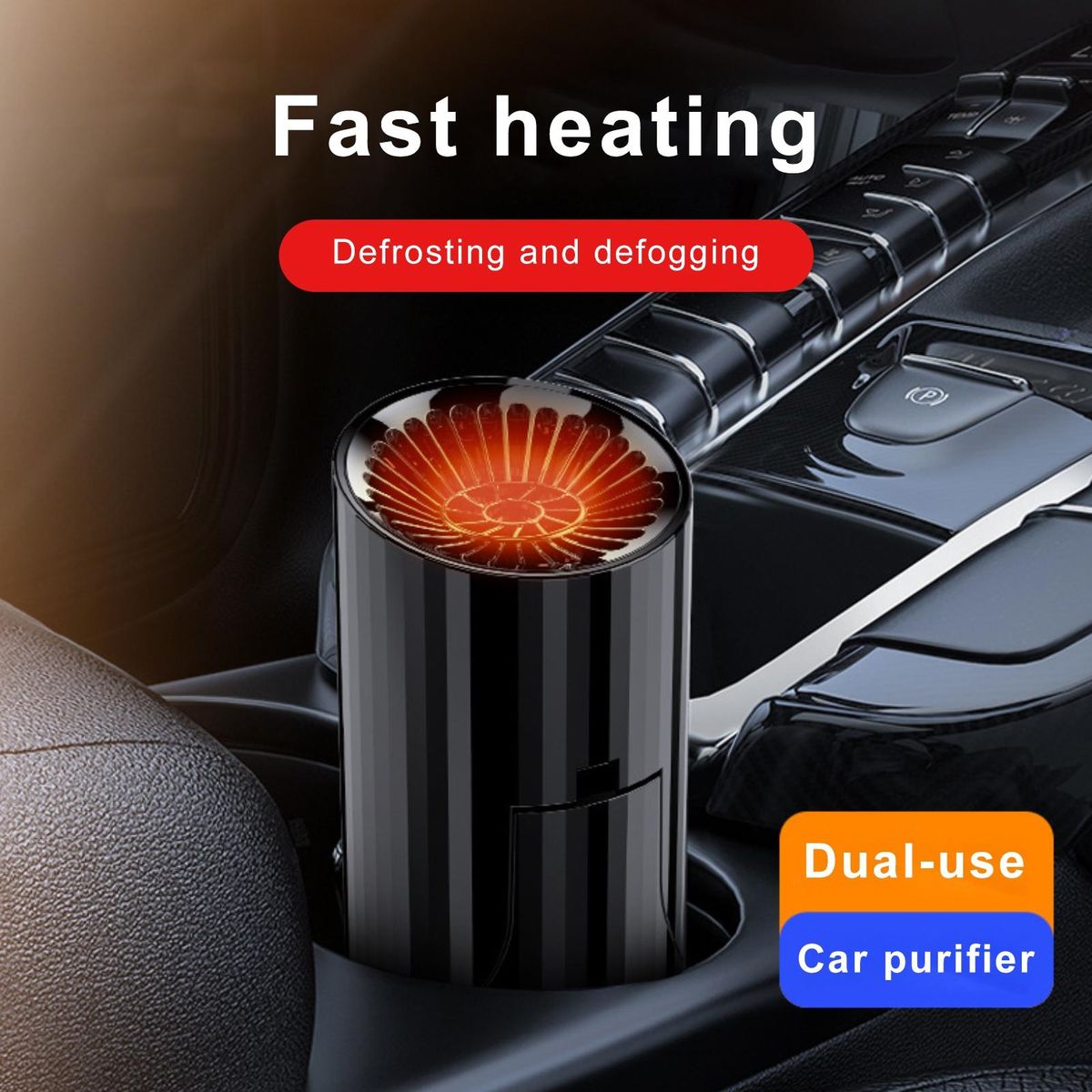 Car Defroster 12V 24V Portable Car Windshield Heater Black