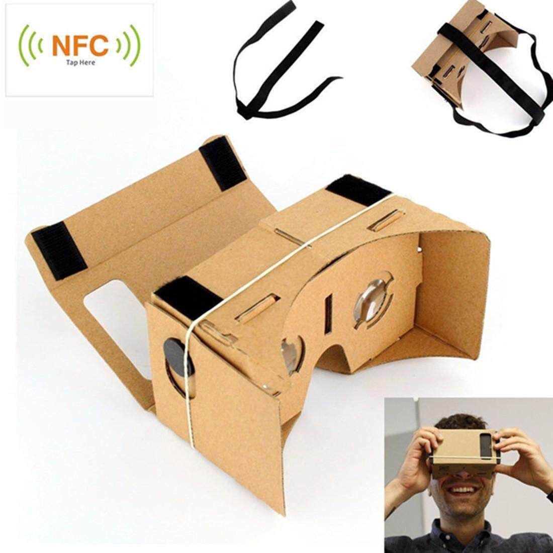 Ultra Clear Google Cardboard Valencia Quality 3D VR Glasses W Tag Head Strap