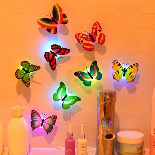 20pcs Colorful Changing Butterfly LED Night Lamp Disco Light