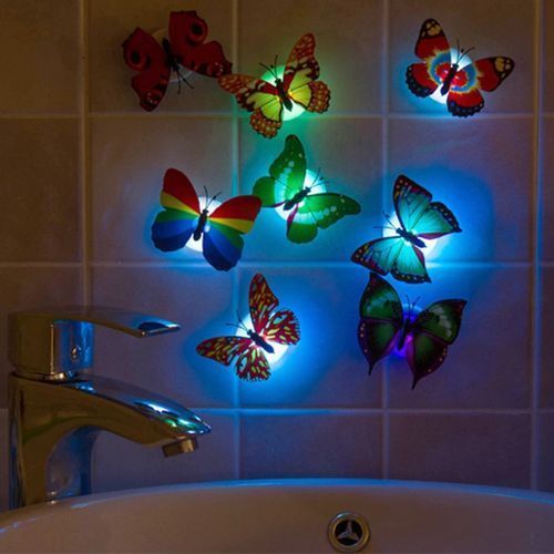20pcs Colorful Changing Butterfly LED Night Lamp Disco Light