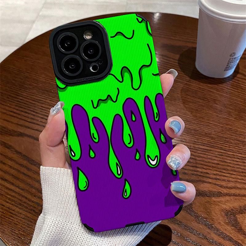 Creative Leather fashion cool melty design phone case for iPhone 14 13 12 11 pro Max 14 13pro luxury soft silicone 14 back cover