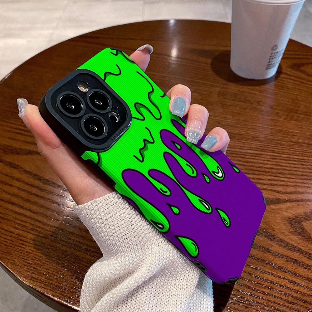 Creative Leather fashion cool melty design phone case for iPhone 14 13 12 11 pro Max 14 13pro luxury soft silicone 14 back cover