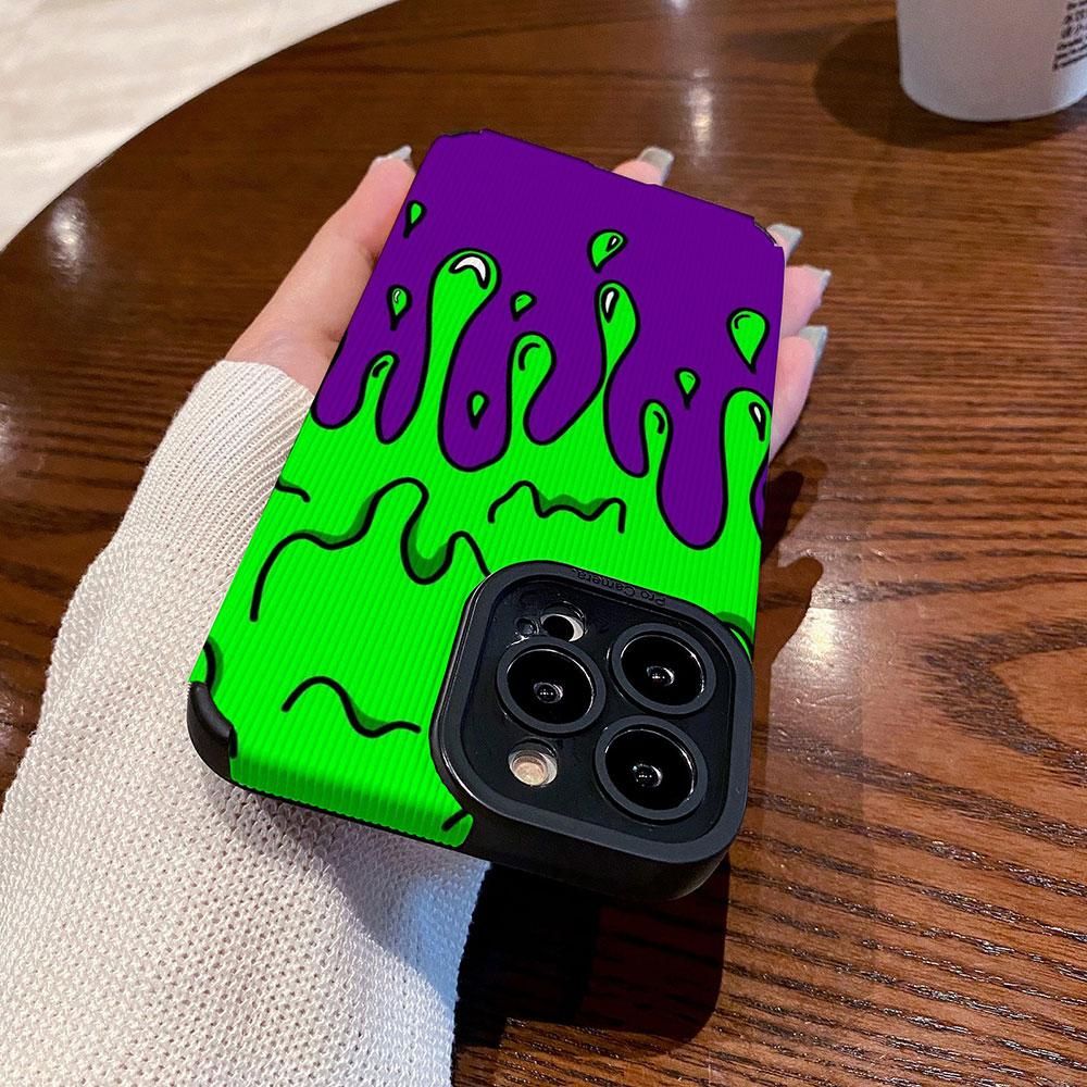 Creative Leather fashion cool melty design phone case for iPhone 14 13 12 11 pro Max 14 13pro luxury soft silicone 14 back cover