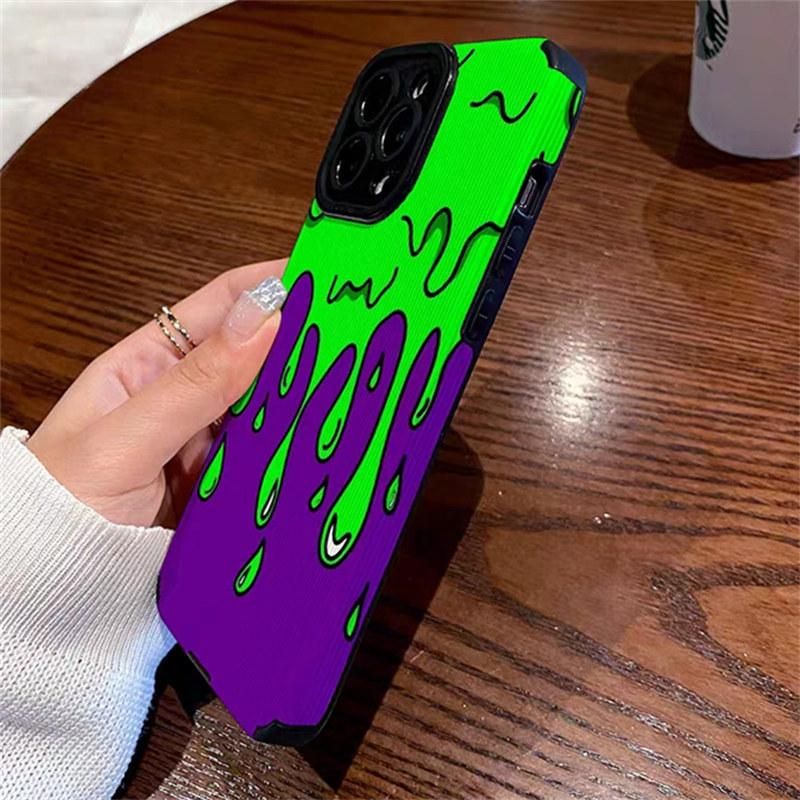 Creative Leather fashion cool melty design phone case for iPhone 14 13 12 11 pro Max 14 13pro luxury soft silicone 14 back cover