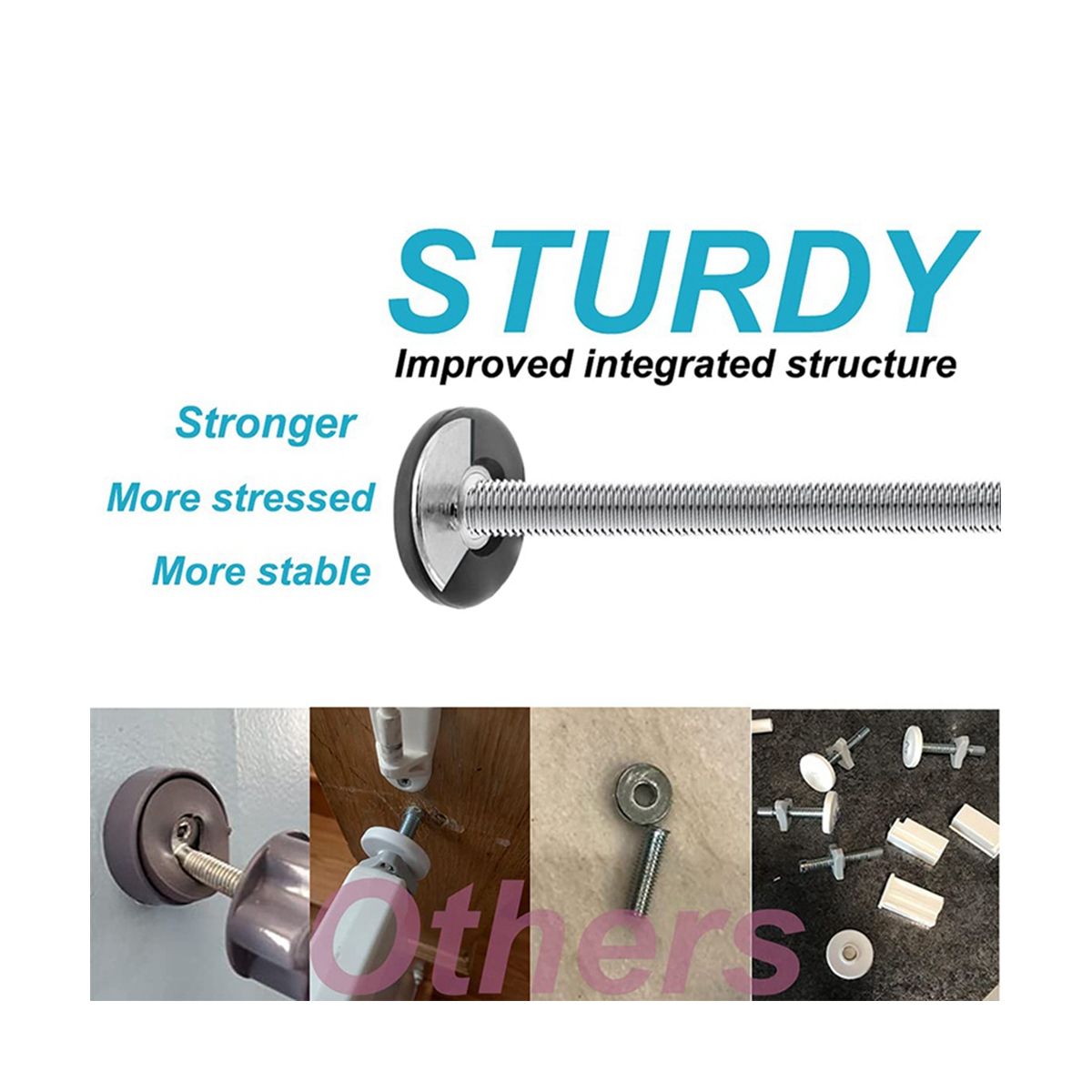 Threaded Spindle Rod Parts Kit for Pet & Dog Pressure Mounted Safety Gates - Screws Rods Adapter Bolts