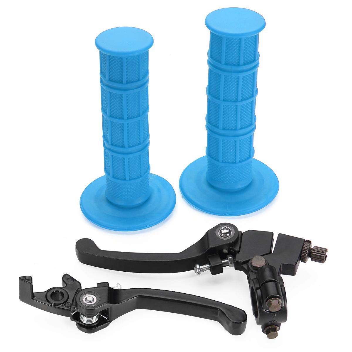 Folding Brake Clutch Levers Handle Grips Set For 140cc 125cc 110cc Pit Dirt Fluorescent Blue