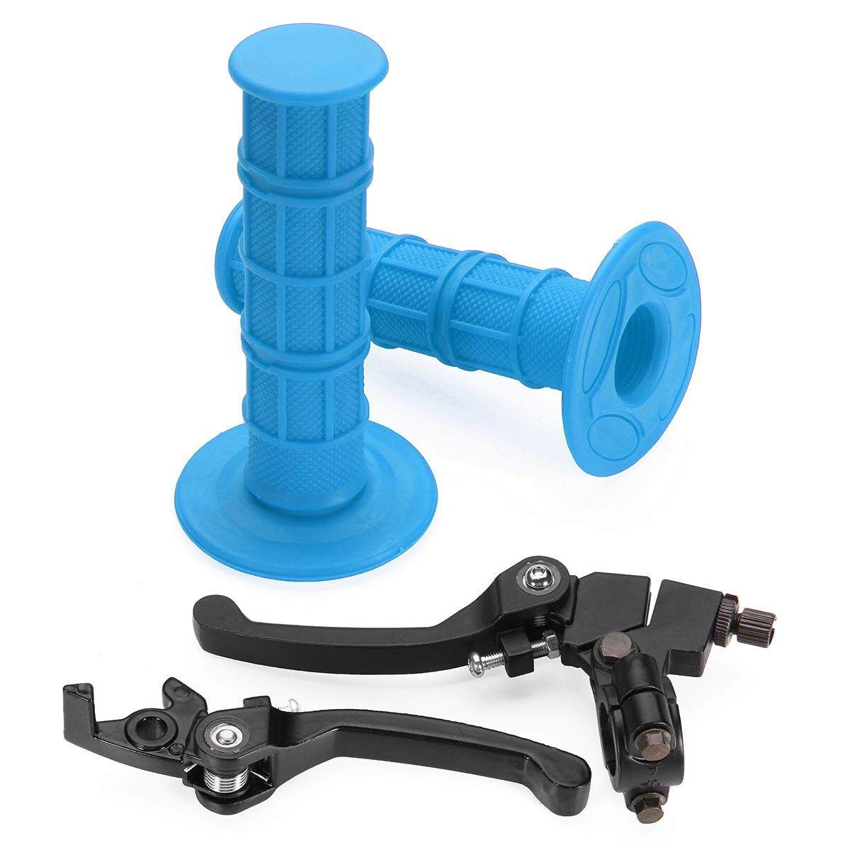 Folding Brake Clutch Levers Handle Grips Set For 140cc 125cc 110cc Pit Dirt Fluorescent Blue