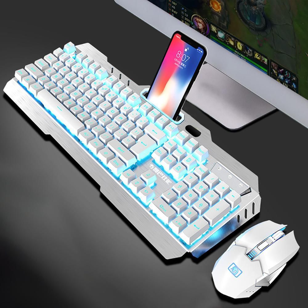 Wireless Mechanical Keyboard Mouse Game Set Rechargeable