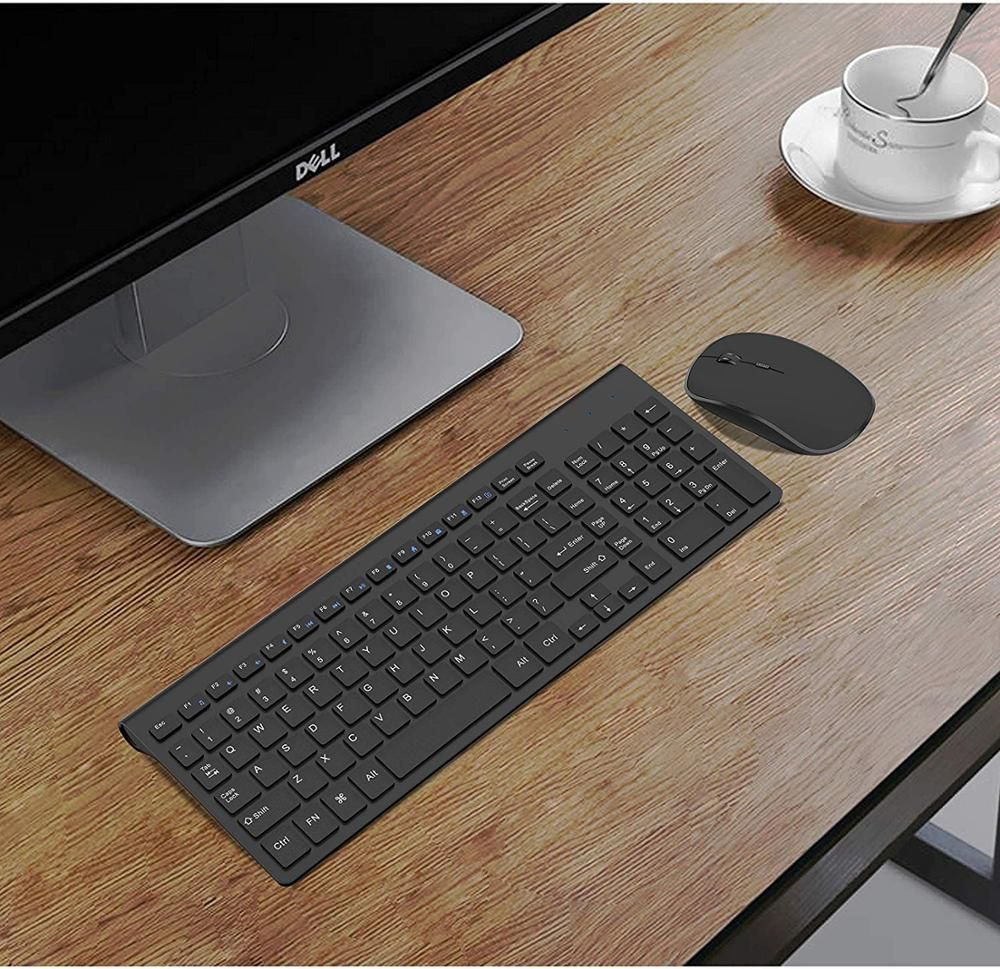 Wireless Keyboard And Mouse Rechargeable Full Size 2400 Dpi