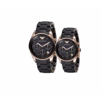 Couple Black Sportivo Chronograph Wristwatch