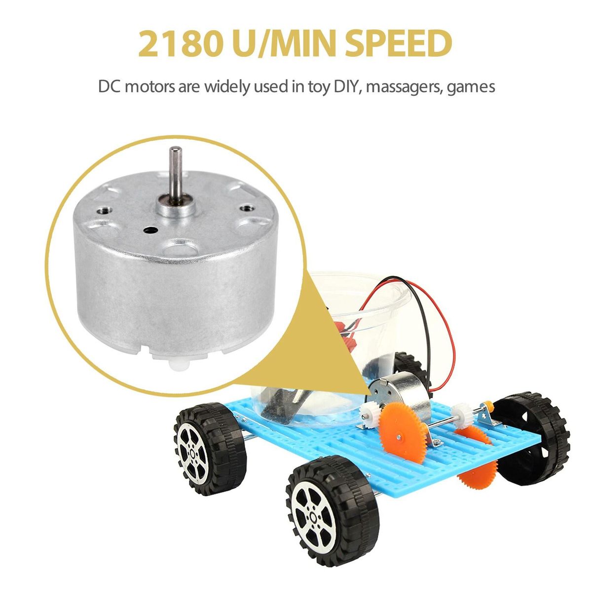 RF-500 TB-12560 DC 15 - 12 V 2700 U  MIN Idling speed 32 mm diameter DC motor silver