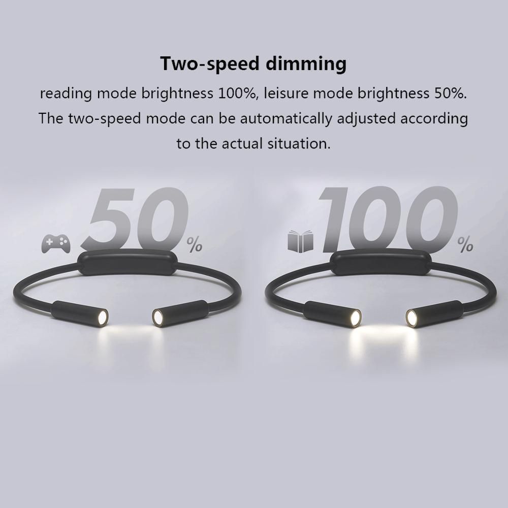 HUIZUO LED Neck Reading Light 4000K Rechargeable Hands Free Reading Lamp with 2 Brightness Levels/Bendable Silicone Arms/1000mAh Battery Book Light Perfect for Bookworms/Craft & Knitting/Camping/Repairing